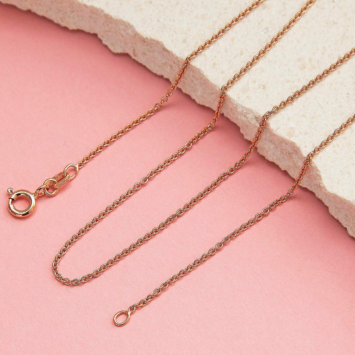 Sterling Silver Rose Gold Plated Belcher Chain 30 Inch 7616088 5