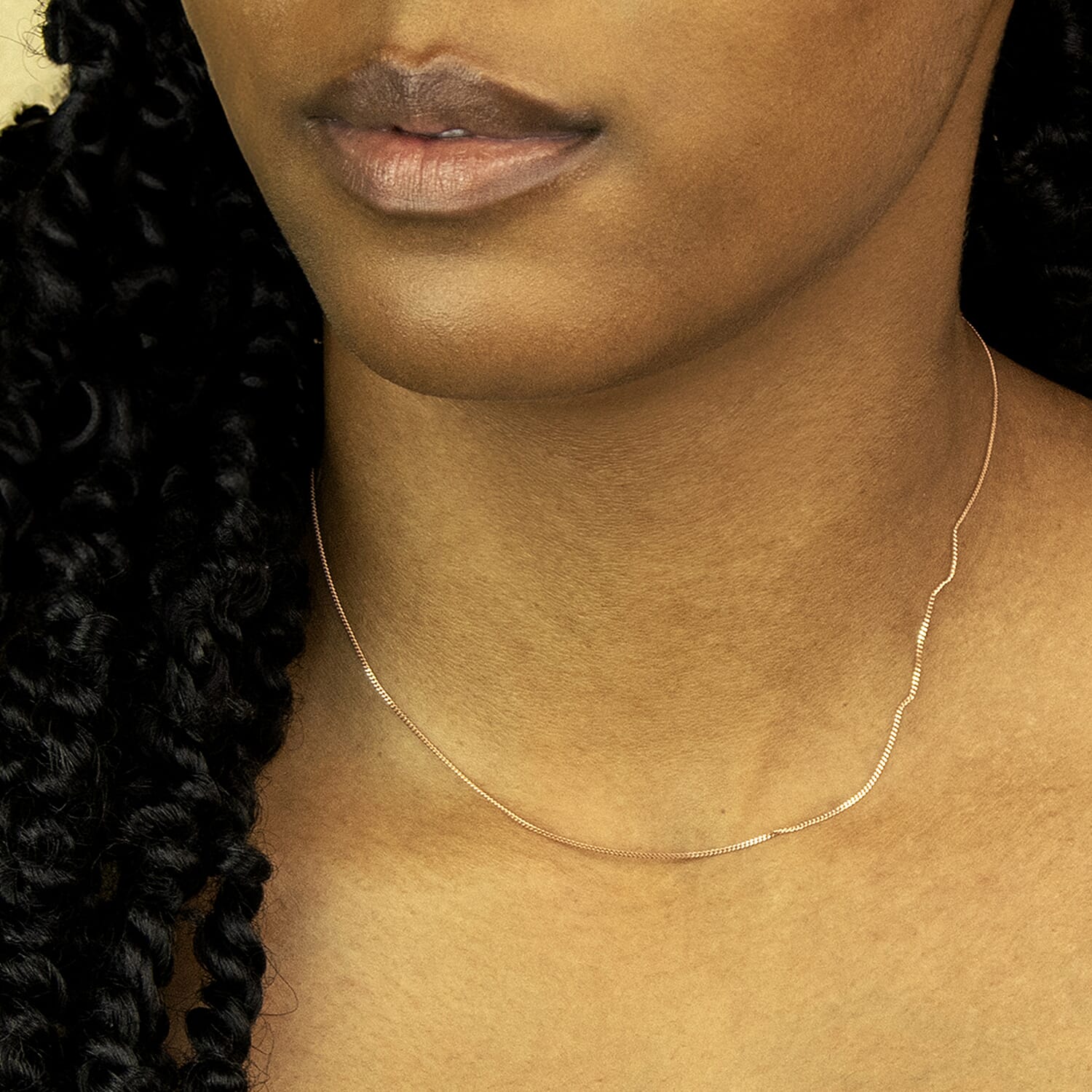 Sterling Silver Rose Gold Plated Panza Curb Chain 16 Inch 7620818 3