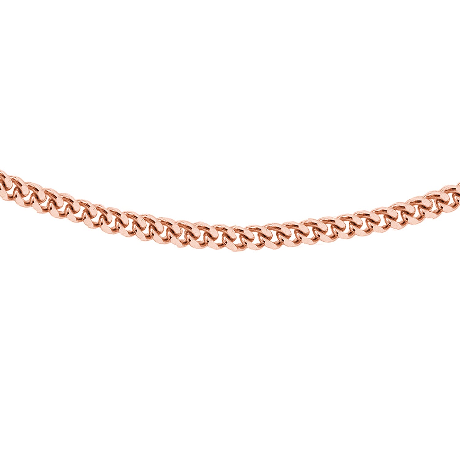Sterling Silver Rose Gold Plated Panza Curb Chain 16 Inch 7620818 5