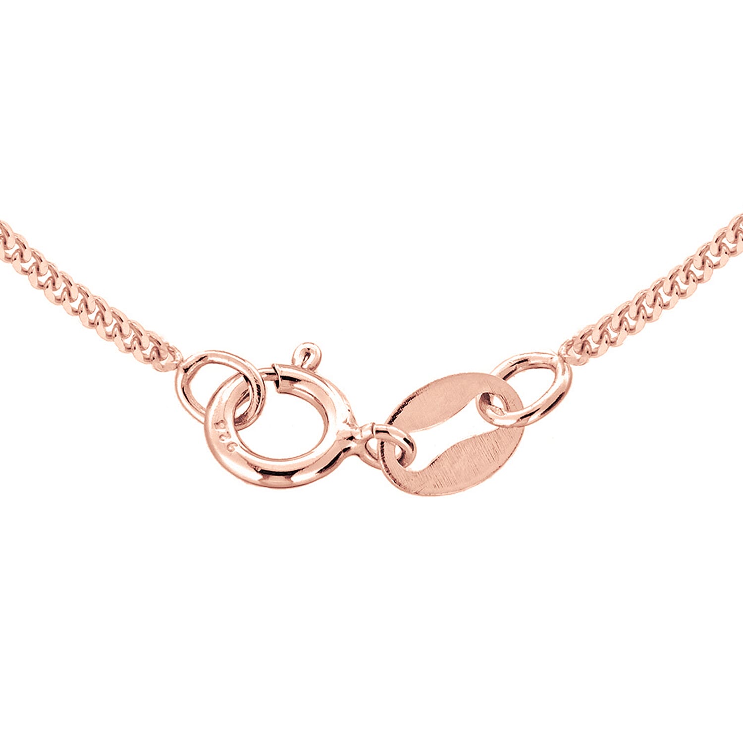 Sterling Silver Rose Gold Plated Panza Curb Chain 16 Inch 7620818 6