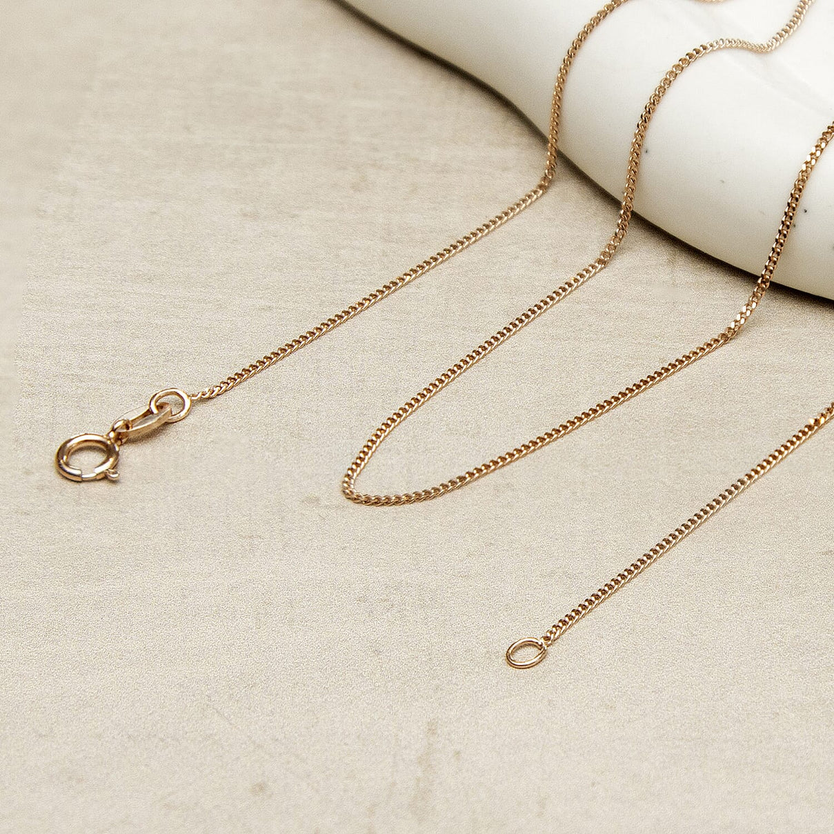 Sterling Silver Rose Gold Plated Panza Curb Chain 20 Inch 7620824 3