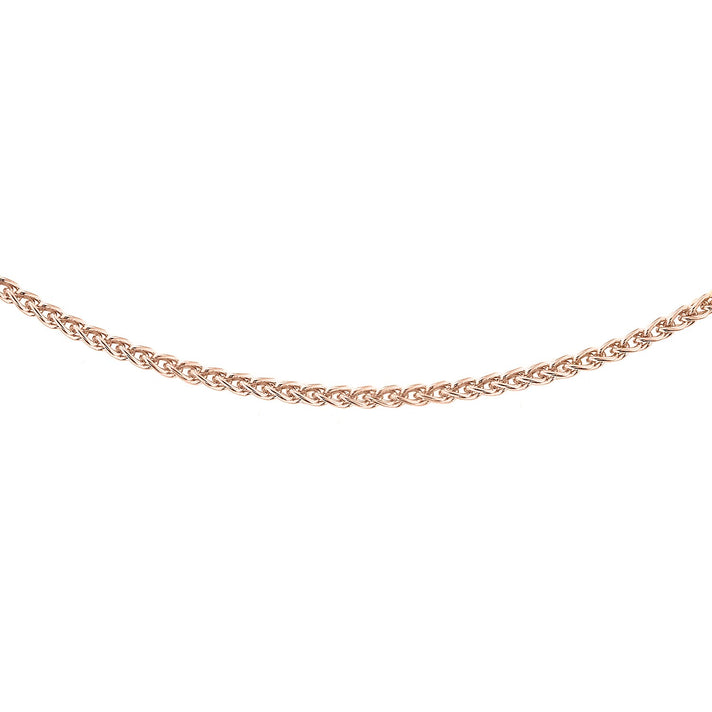 Sterling Silver Rose Gold Plated Spiga Chain 16 Inch 7619188 2