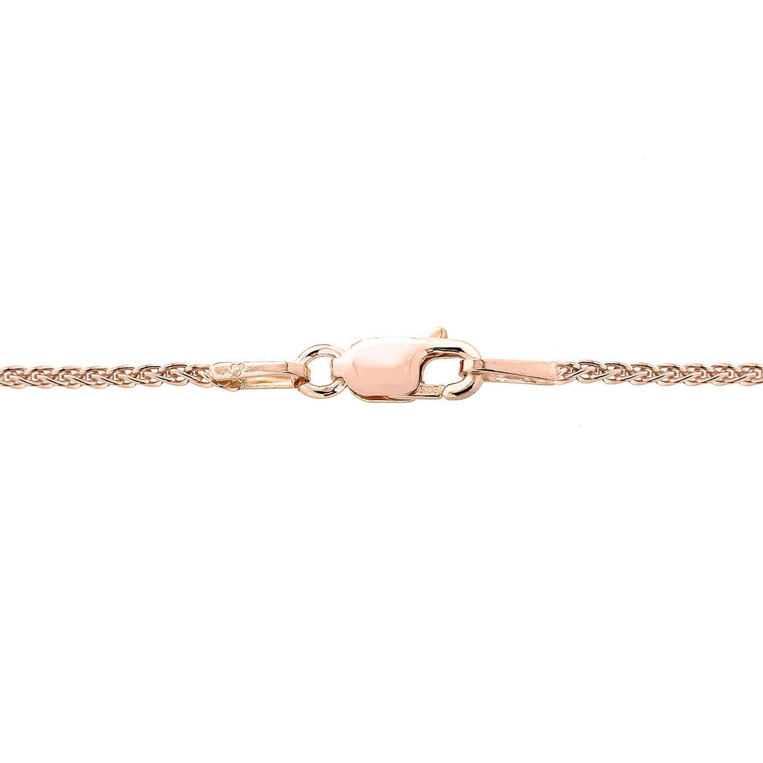 Sterling Silver Rose Gold Plated Spiga Chain 18 Inch 7619189 7