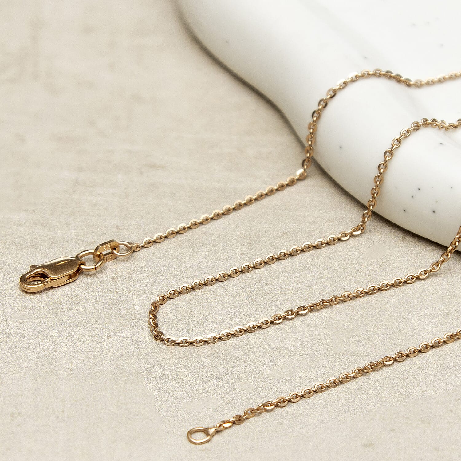 Sterling Silver Rose Gold Plated Trace Chain 16 Inch 7620736 5
