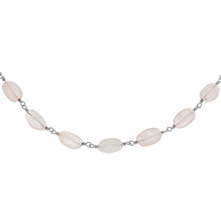 Sterling Silver Rose Quartz Bead Necklace 16 Inch 7316343 1