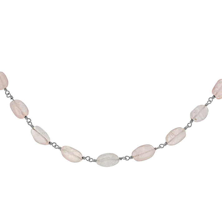 Sterling Silver Rose Quartz Bead Necklace 16 Inch 7316343 2
