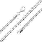 One Time Deal - Rhodium Overlay Sterling Silver Spiga Chain (Size - 30), Silver Wt. 43.6 Gms