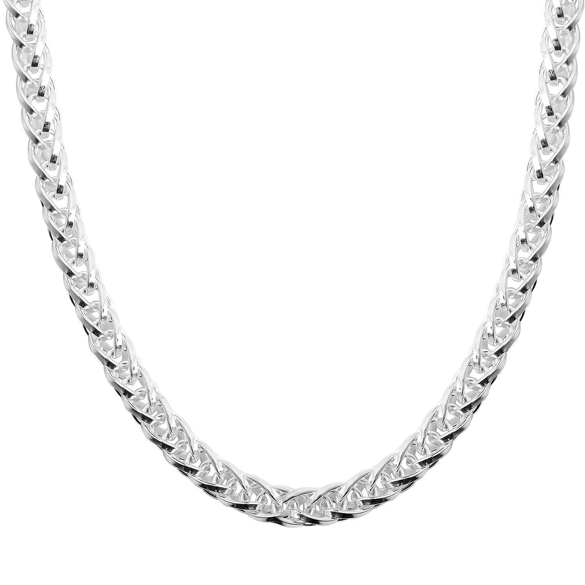 One Time Deal - Rhodium Overlay Sterling Silver Spiga Chain (Size - 30), Silver Wt. 43.6 Gms 7272327 2
