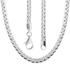 One Time Deal - Rhodium Overlay Sterling Silver Spiga Chain (Size - 30), Silver Wt. 43.6 Gms