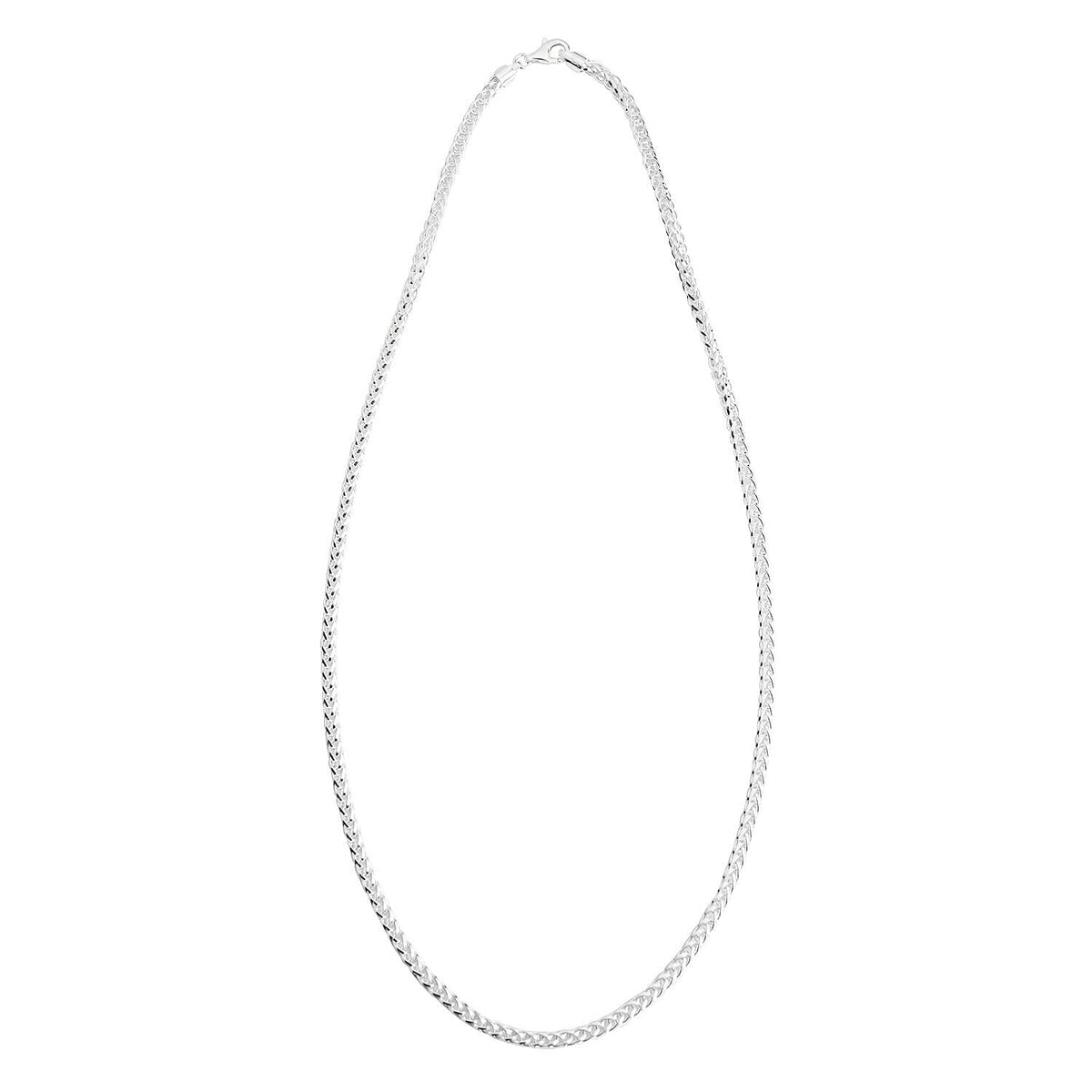One Time Deal - Rhodium Overlay Sterling Silver Spiga Chain (Size - 30), Silver Wt. 43.6 Gms 7272327 4