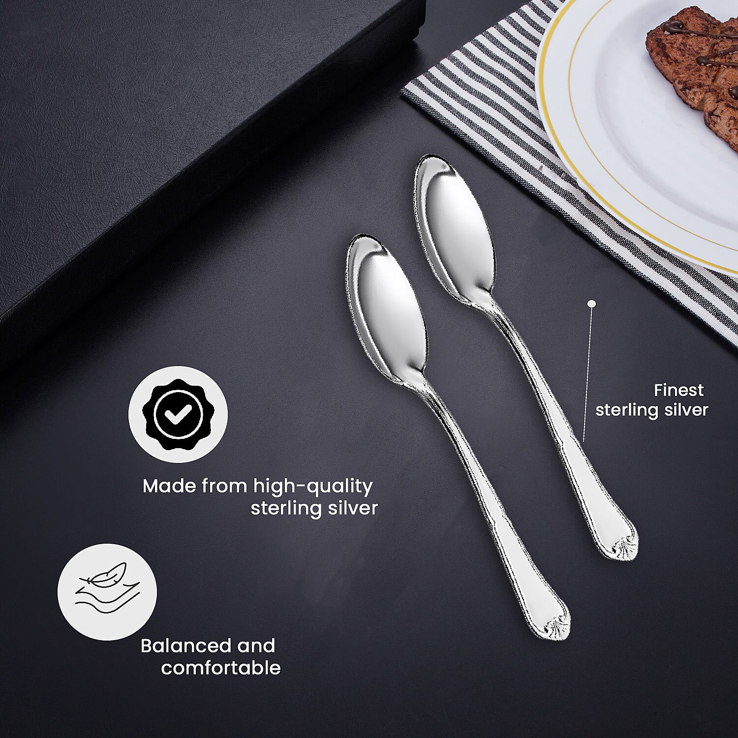 Five Star Close Out - Hallmarked 925 Sterling Silver Spoon (5 Inch), Silver Wt. 21.40  Gms 7599306 4