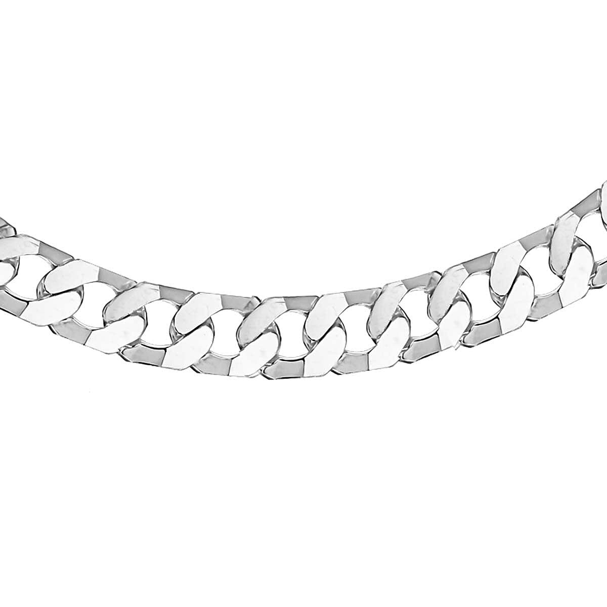 Sterling Silver Flat Square Link-Curb Necklace (Size - 20) with Lobster Clasp, Silver Wt. 46 Gms 7347371 0