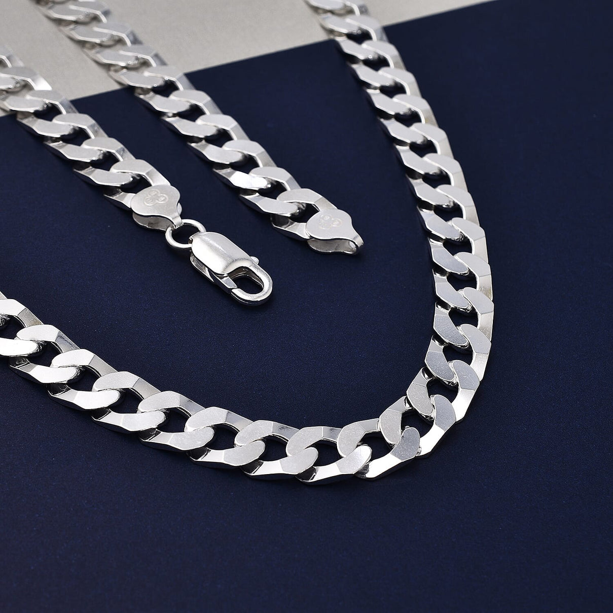 Sterling Silver Flat Square Link-Curb Necklace (Size - 20) with Lobster Clasp, Silver Wt. 46 Gms 7347371 1