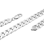 Sterling Silver Flat Square Link-Curb Necklace (Size - 20) with Lobster Clasp, Silver Wt. 46 Gms