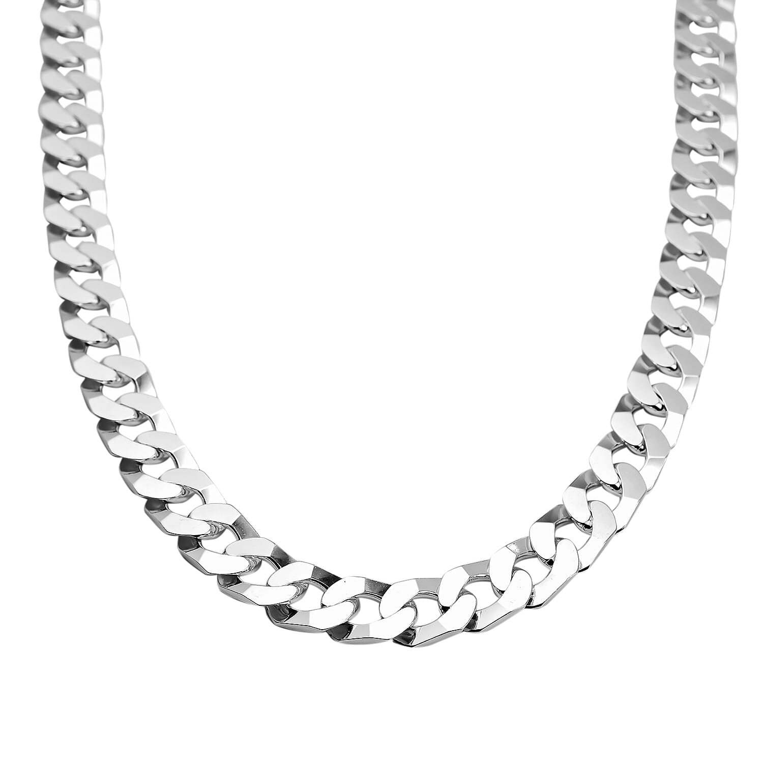 Sterling Silver Flat Square Link-Curb Necklace (Size - 20) with Lobster Clasp, Silver Wt. 46 Gms 7347371 3