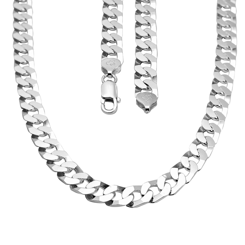 Sterling Silver Flat Square Link-Curb Necklace (Size - 20) with Lobster Clasp, Silver Wt. 46 Gms