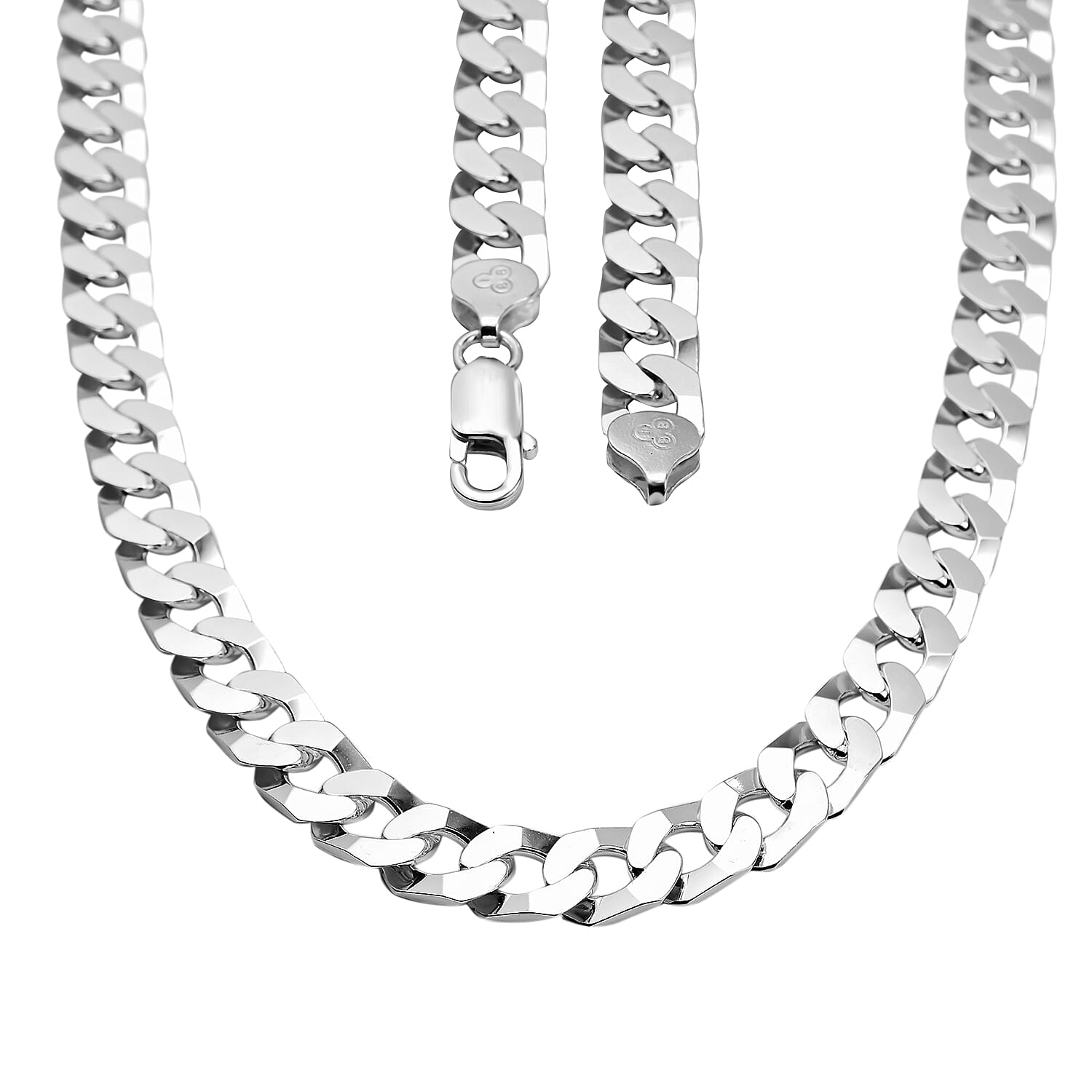 Sterling Silver Flat Square Link-Curb Necklace (Size - 20) with Lobster Clasp, Silver Wt. 46 Gms 7347371 4