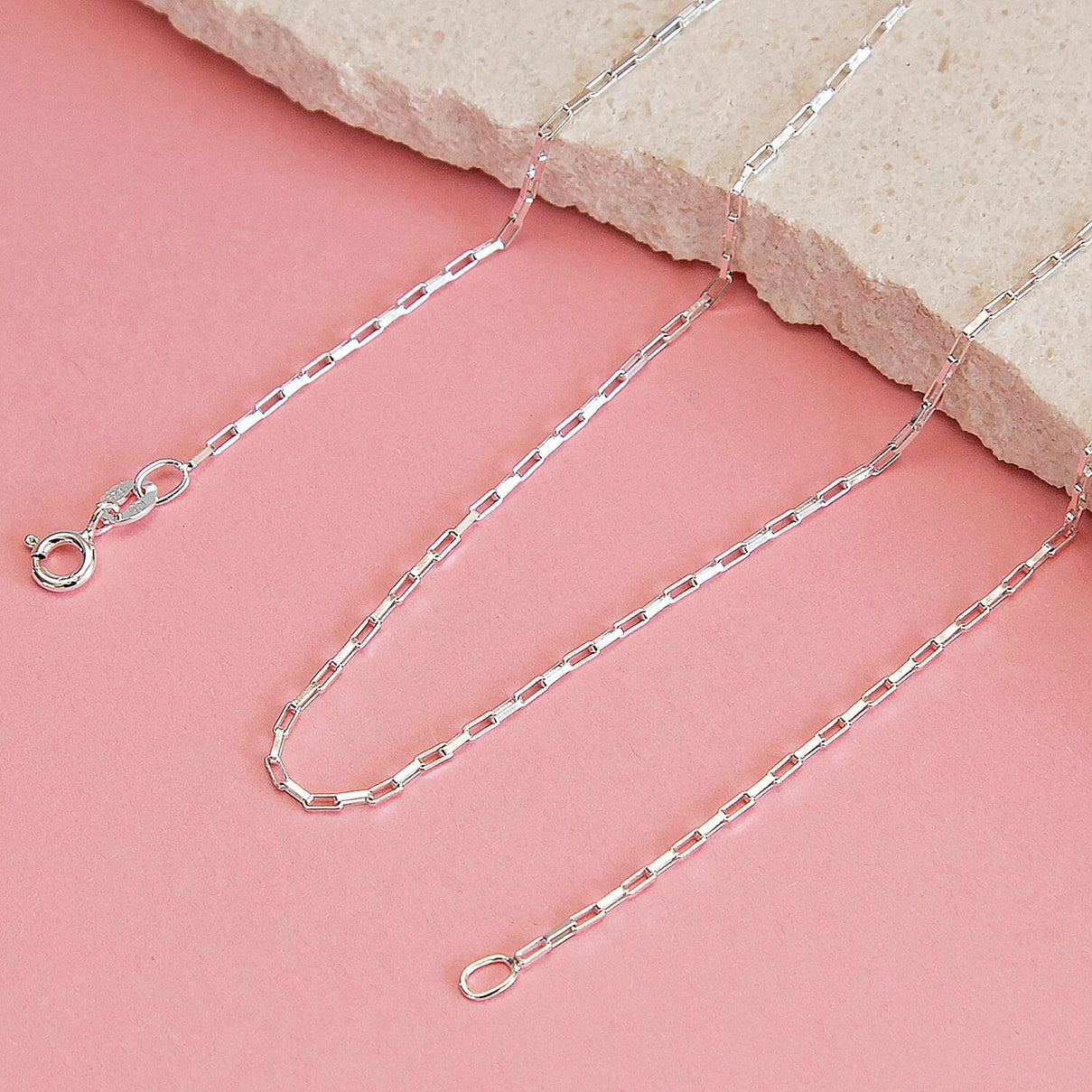 Sterling Silver Square Paperclip Chain 16 Inch 7618266 5