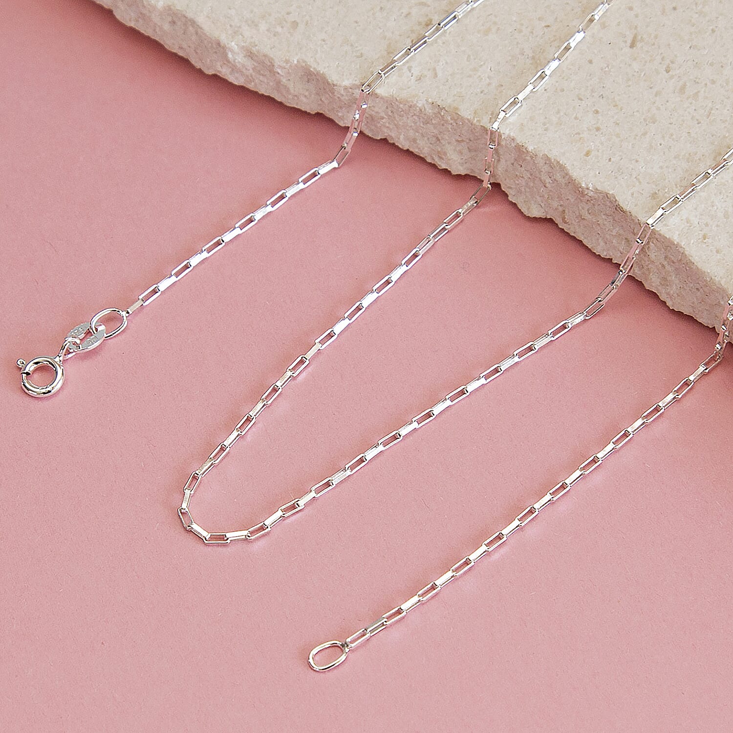 Sterling Silver Square Paperclip Chain 18 Inch 7618283 4