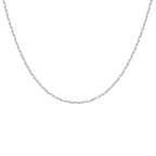Square Paper Sterling Silver Chain (Size - 24)