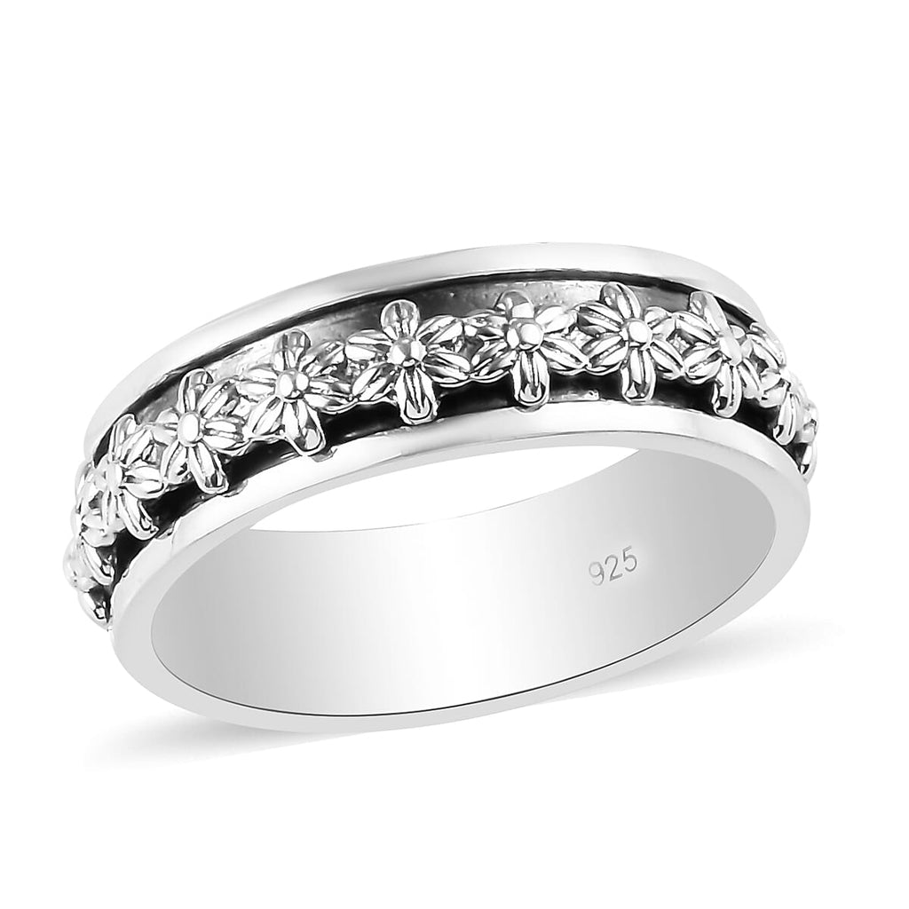 Sterling Silver Stackable Floral Ring