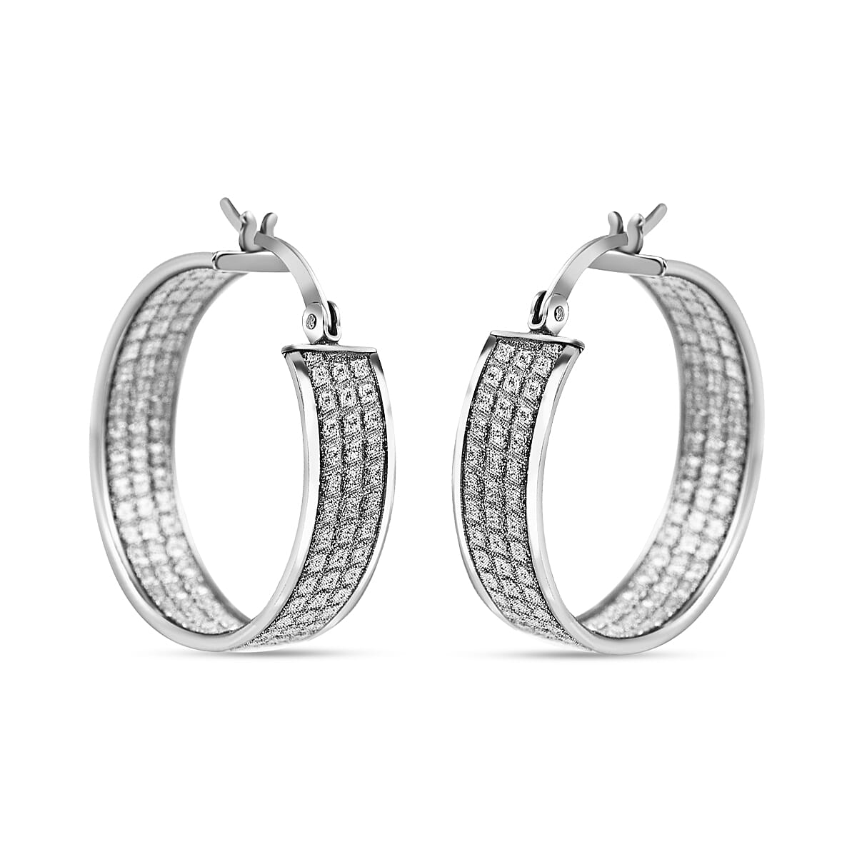 Vicenza Closeout - Sterling Silver Stardust Hoop Earrings 7725112 0