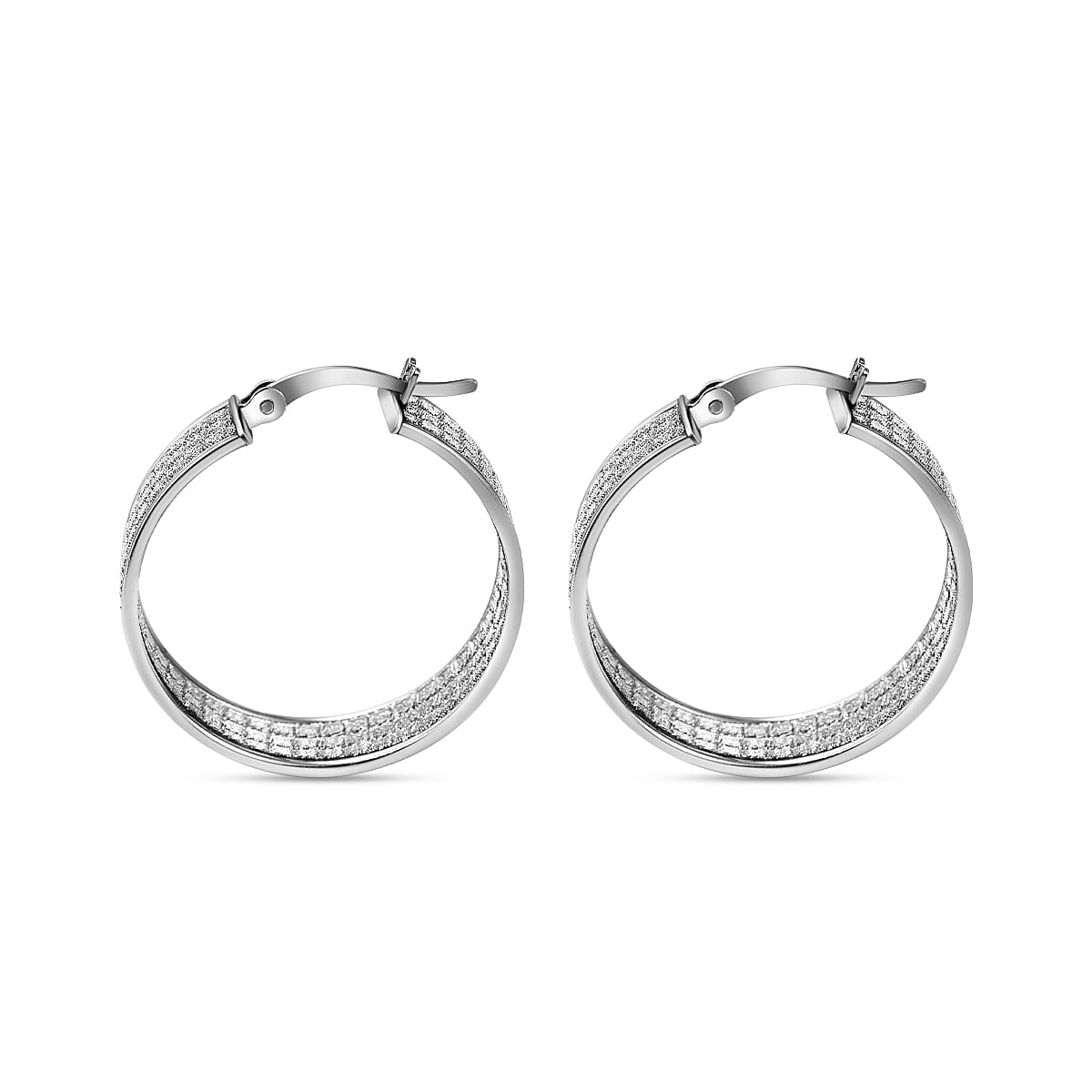 Vicenza Closeout - Sterling Silver Stardust Hoop Earrings 7725112 3