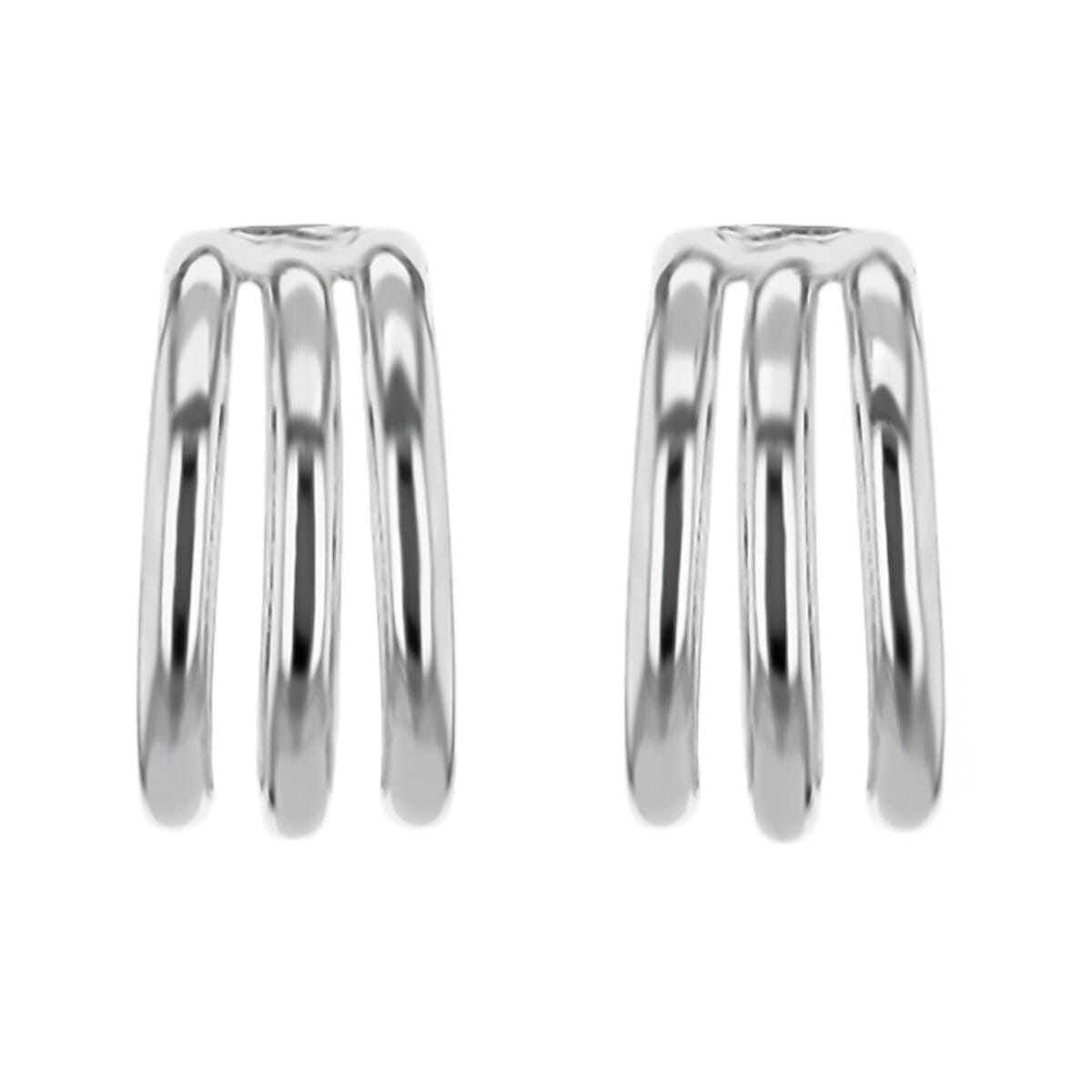Sterling Silver Triple Half Hoop Stud Earrings 7710806 1