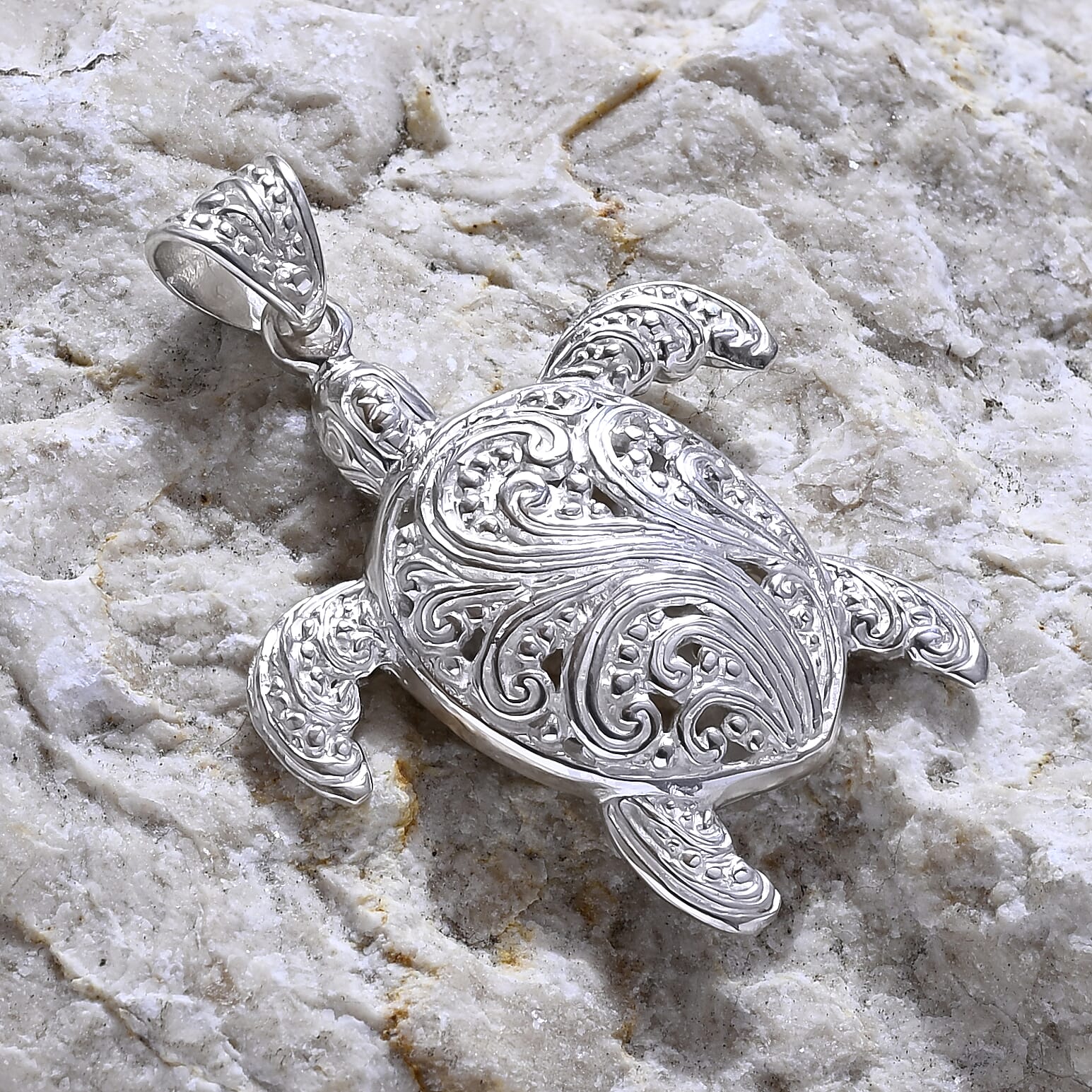 Royal Bali Collection Sterling Silver Turtle Pendant, Silver Wt. 7.90 Gms. 8216709 1