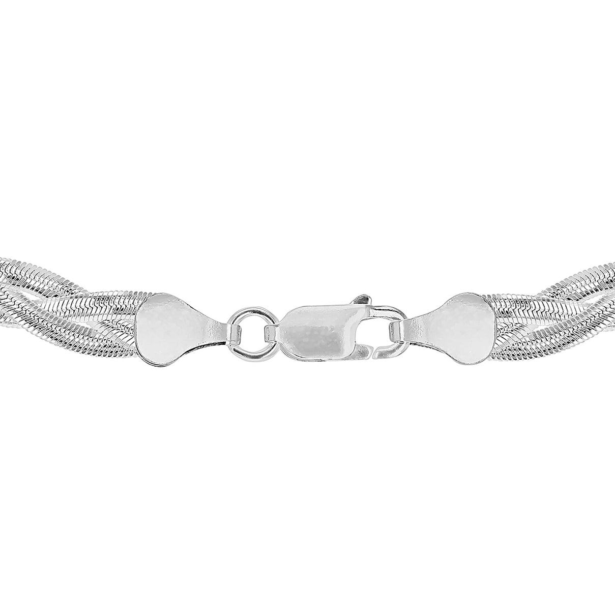 Sterling Silver Twined Flexible Herringbone Necklace 17 Inch 7316338 2