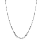 Sterling Silver Twisted Curb Chain With Spring Ring Clasp (Size - 20)