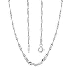 Sterling Silver Twisted Curb Chain With Spring Ring Clasp (Size - 20)
