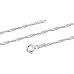Sterling Silver Twisted Curb Chain With Spring Ring Clasp (Size - 20)