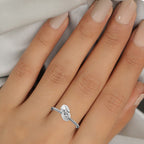Sterling Silver Twisted Heart Charm Ring