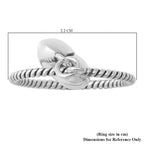 Sterling Silver Twisted Heart Charm Ring