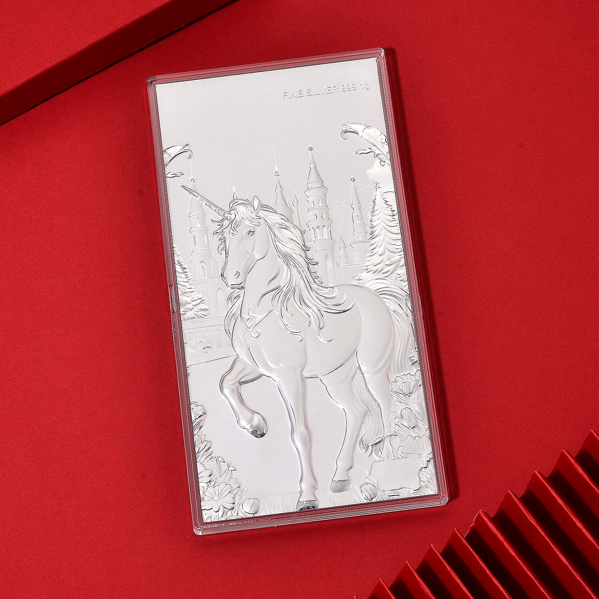 White Silver (99.9% Purity) Embossed Unicorn Collectable V32512819 2