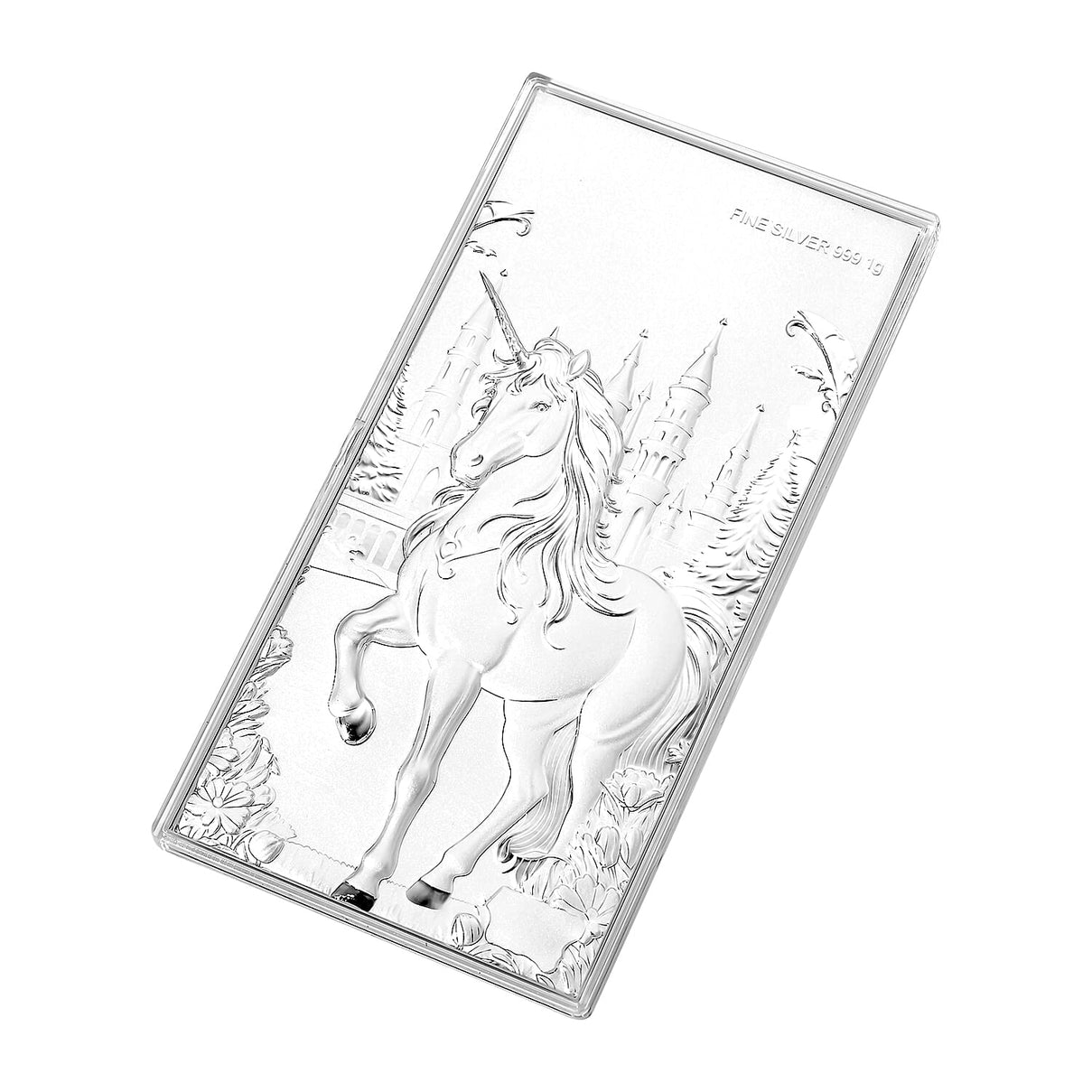 White Silver (99.9% Purity) Embossed Unicorn Collectable V32512819 3