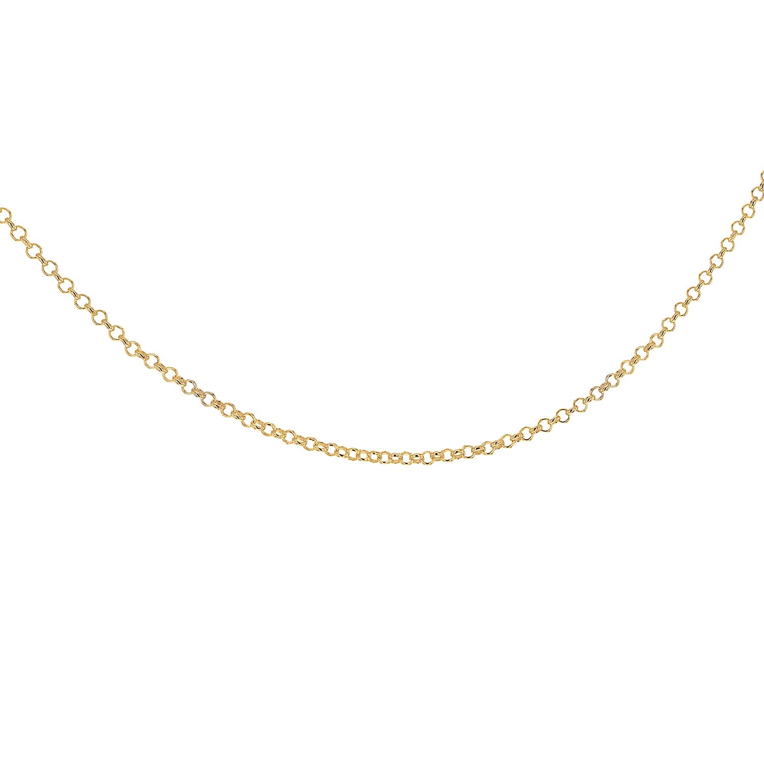 Sterling Silver Yellow Gold Plated 1.7mm Belcher Chain 18 Inch 7611430 1