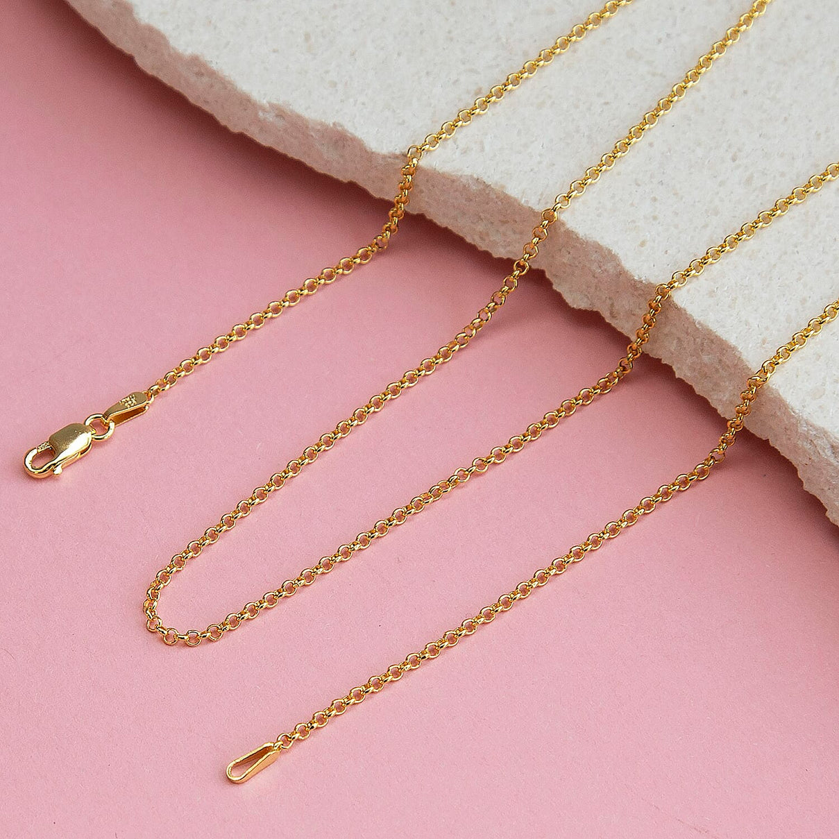 Sterling Silver Yellow Gold Plated 1.7mm Belcher Chain 18 Inch 7611430 5