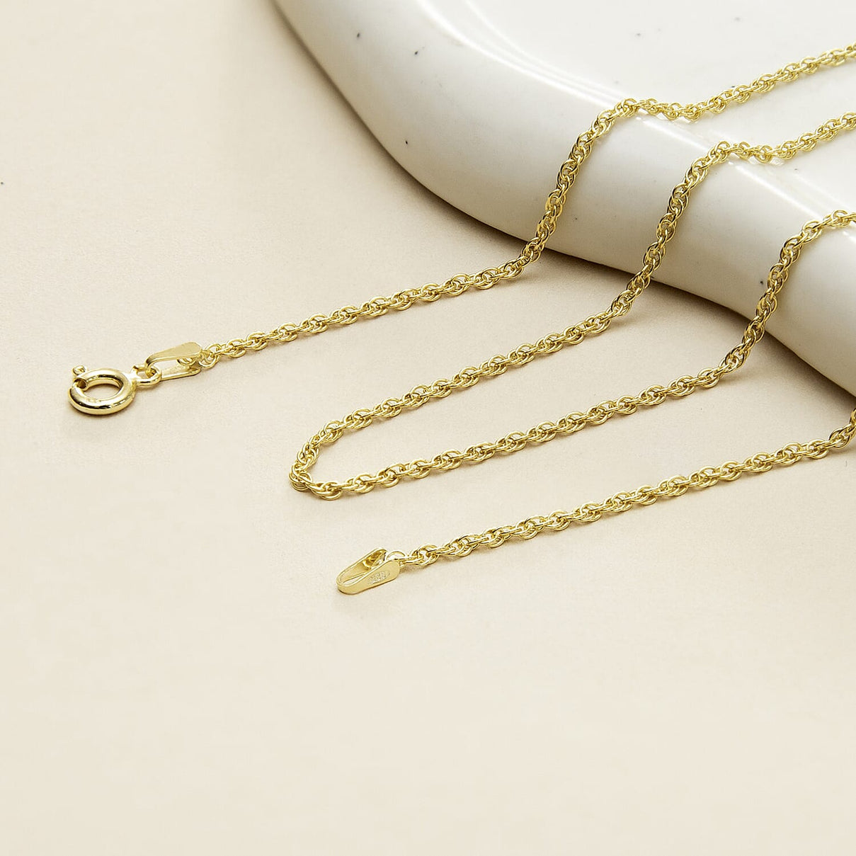 Sterling Silver Yellow Gold Plated 1.8mm Prince of Wales Chain 18 Inch 7620346 5