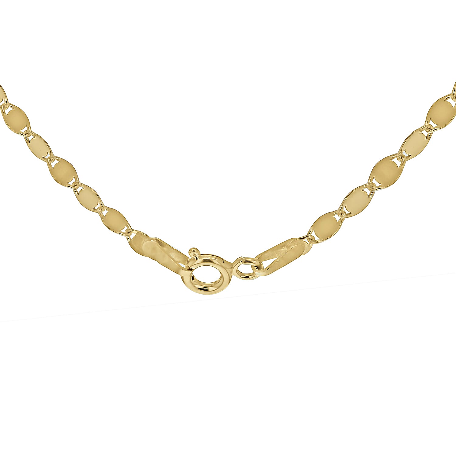 Sterling Silver Yellow Gold Plated 2.6mm Flat Mirror Link Chain 20 Inch 7620579 7
