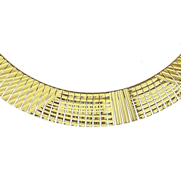 Sterling Silver Yellow Gold Plated 2.7mm - 1.9mm Graduated Diamond Cut Cleopatra Necklace 17 Inch 8928834 1