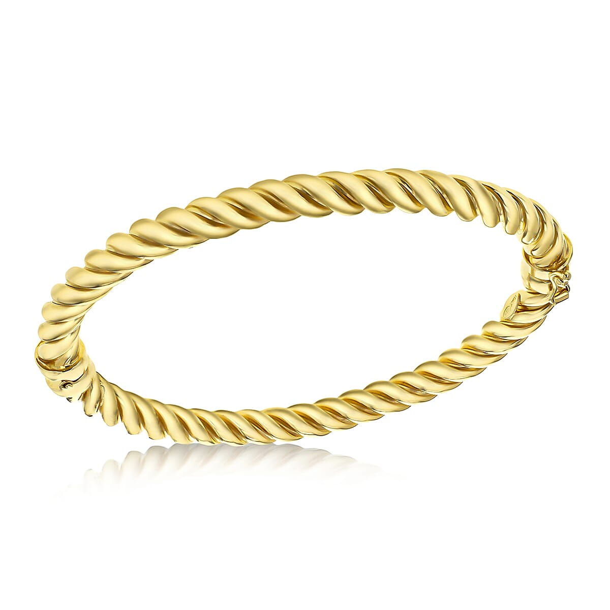 Sterling Silver Yellow Gold Plated 6mm Twist Bangle 6.75 Inch 8927539 0