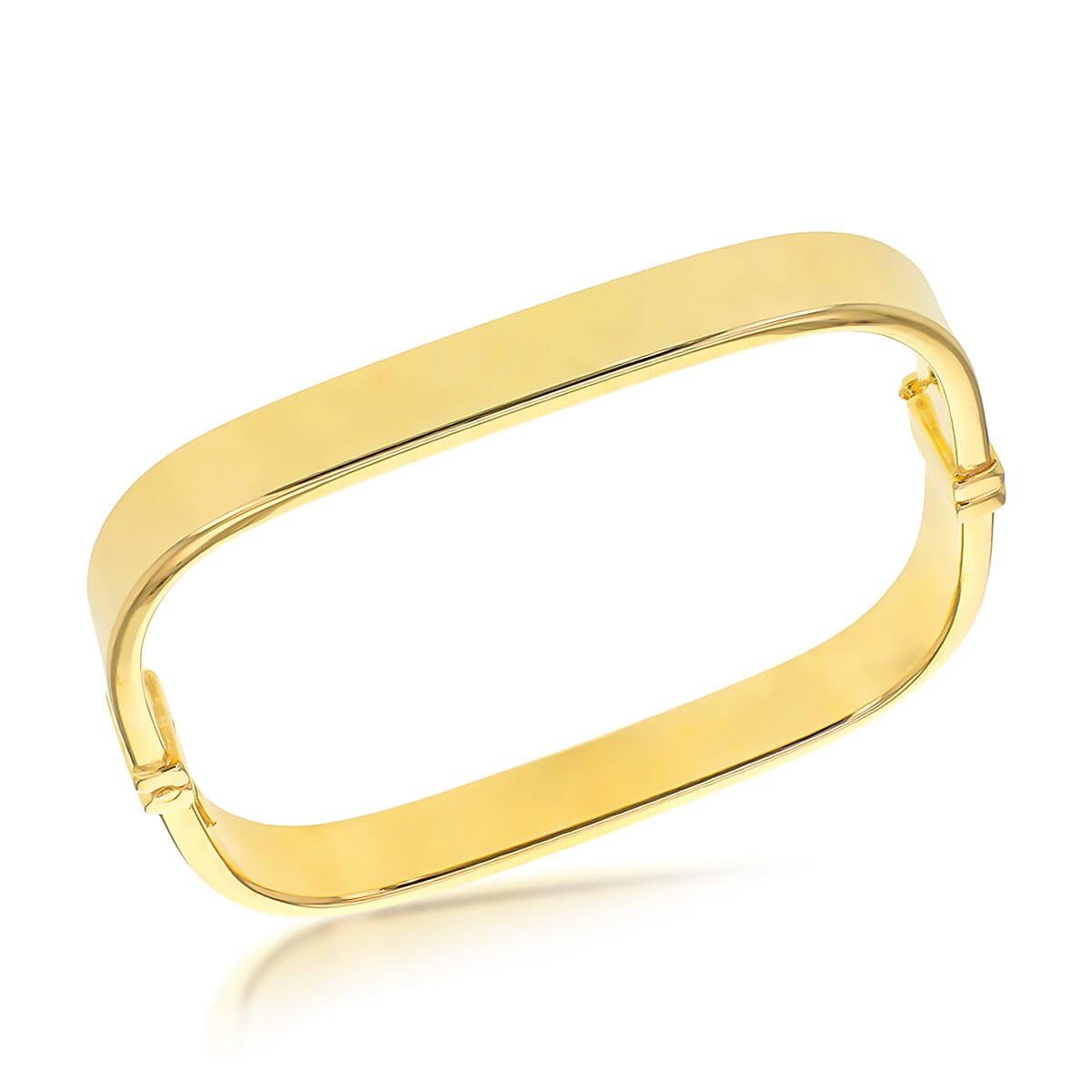 Sterling Silver Yellow Gold Plated 8mm Hollow Square Bangle 6.85 Inch 8927532 0