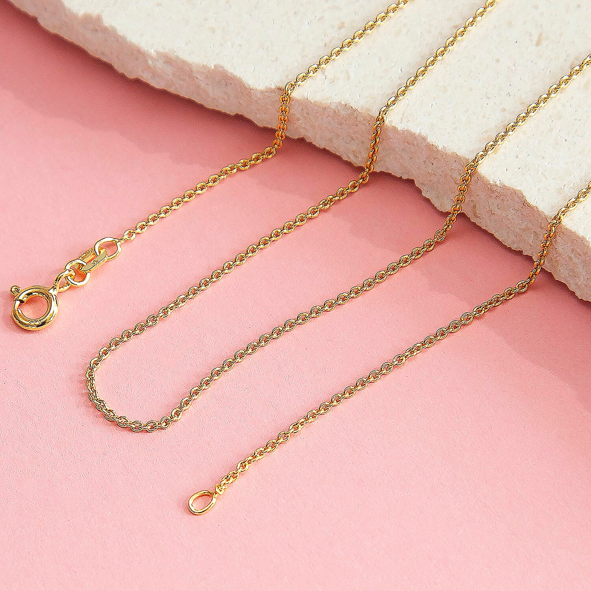 Sterling Silver Yellow Gold Plated Belcher Chain 14 Inch 7611567 4