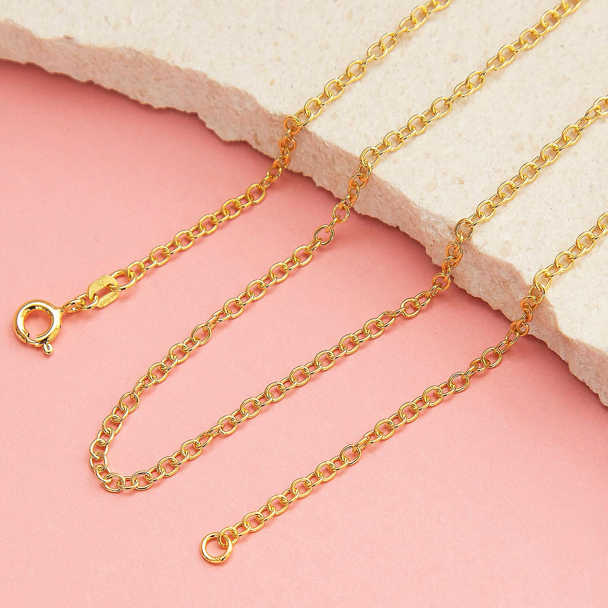 Sterling Silver Yellow Gold Plated Belcher Chain 16 Inch 7616592 5