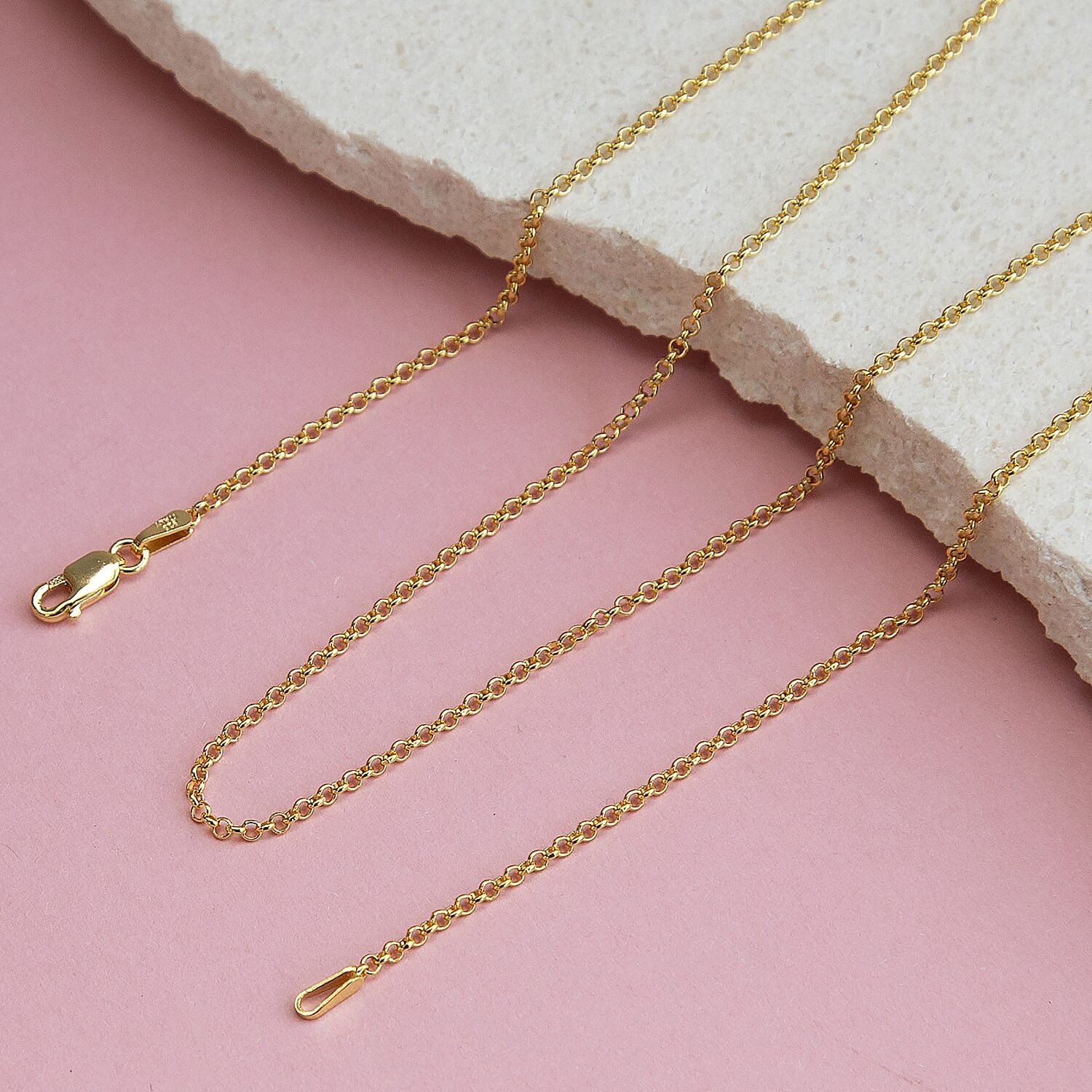 Sterling Silver Yellow Gold Plated Belcher Chain 20 Inch 7611453 5