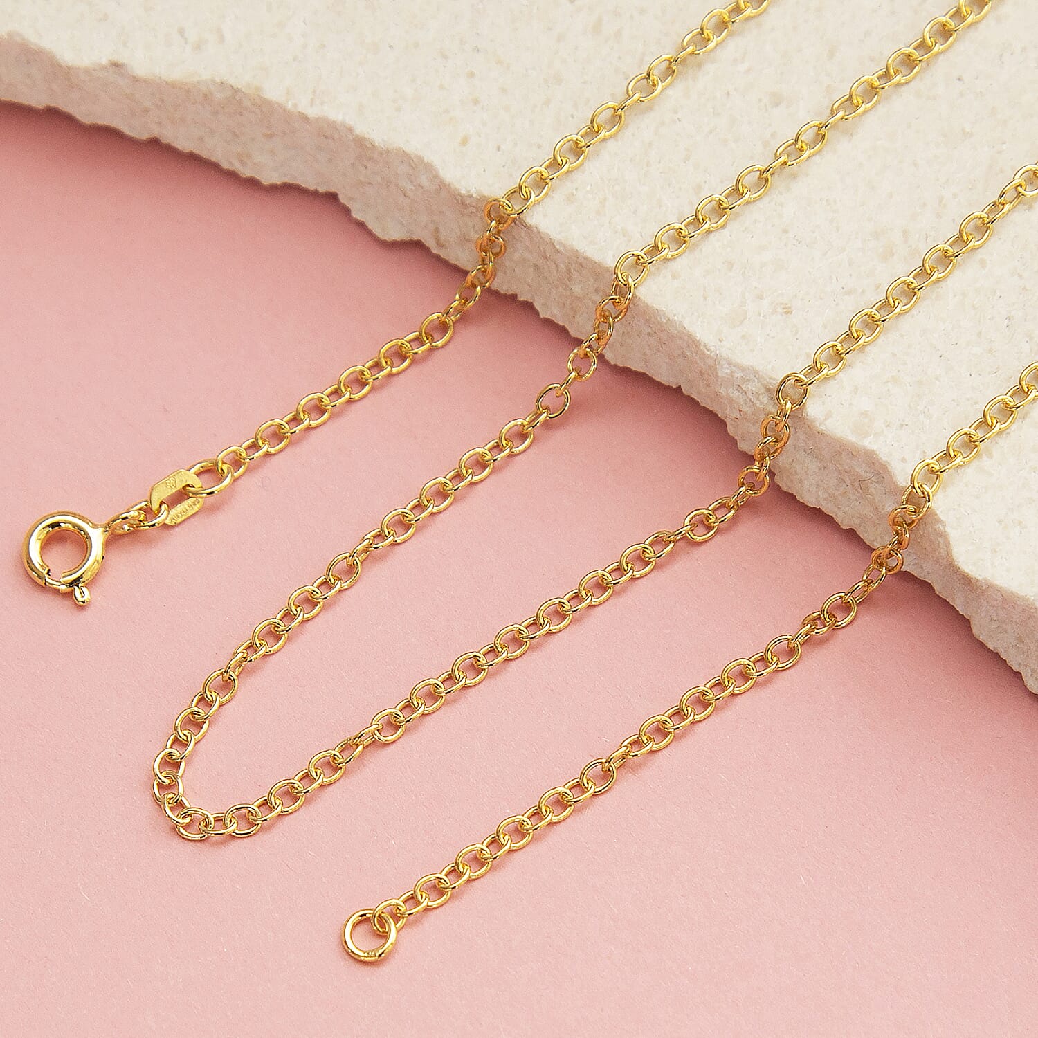 Sterling Silver Yellow Gold Plated Belcher Chain 24 Inch 7617521 5