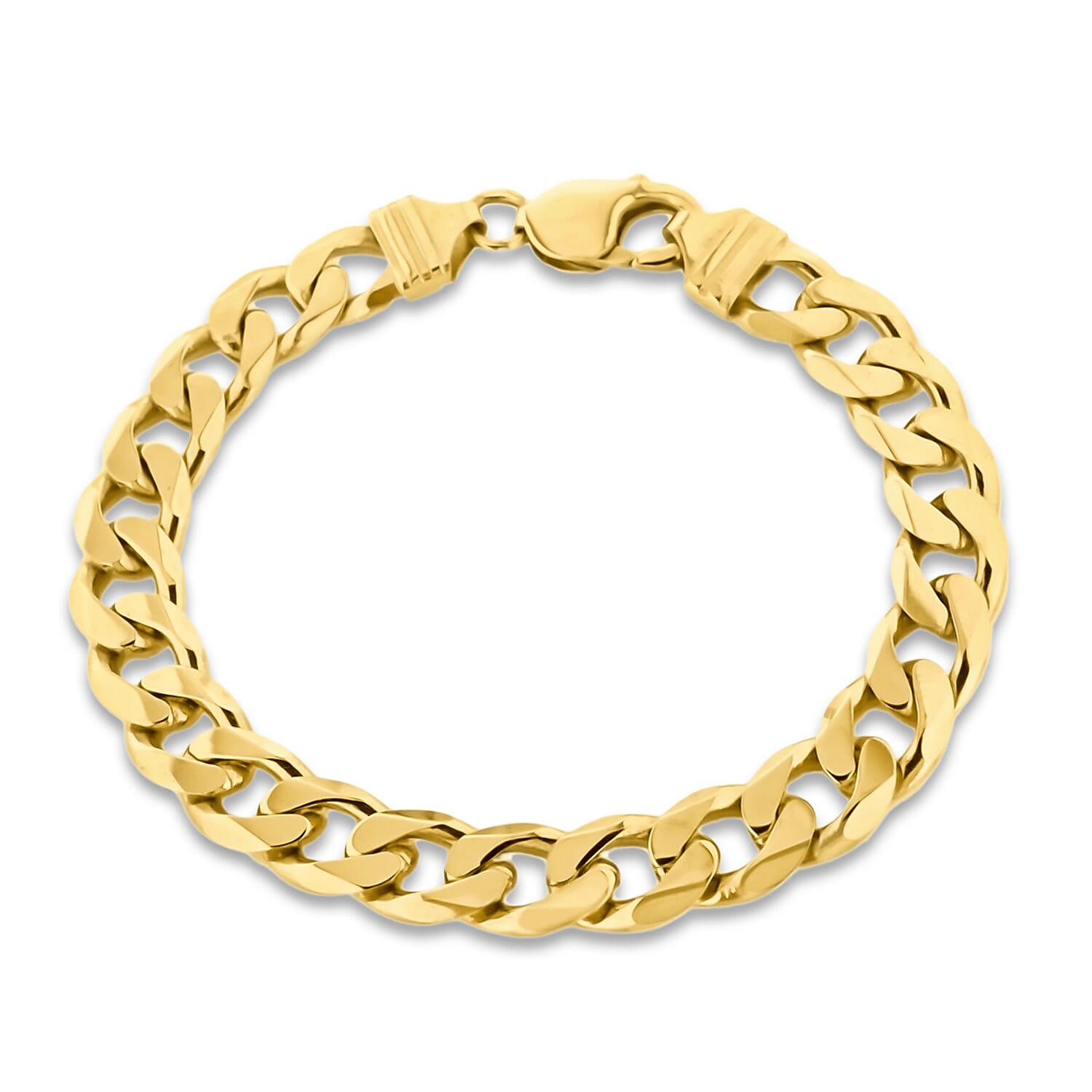 Sterling Silver Yellow Gold Plated Curb Chain Bracelet 8.5 Inch 8928912 0
