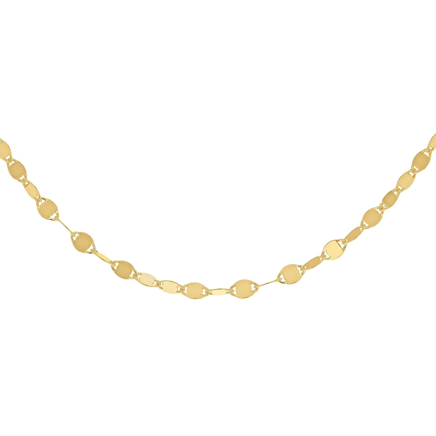 Sterling Silver Yellow Gold Plated Flat Mirror 2.6mm Link Chain 18 Inch 7620568 3